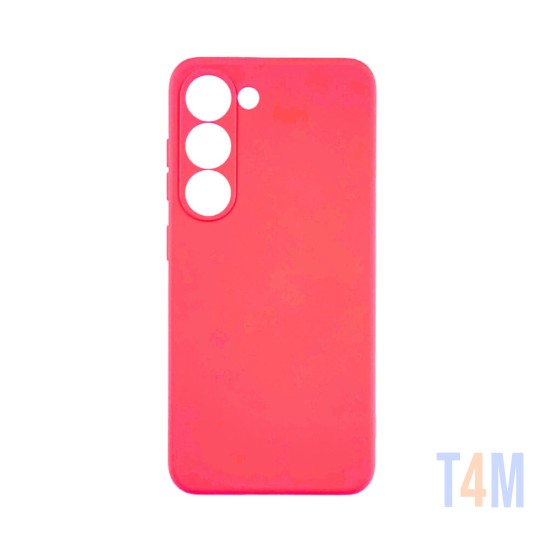 Capa de Silicone com Moldura de Câmera para Samsung Galaxy S23 Vermelho